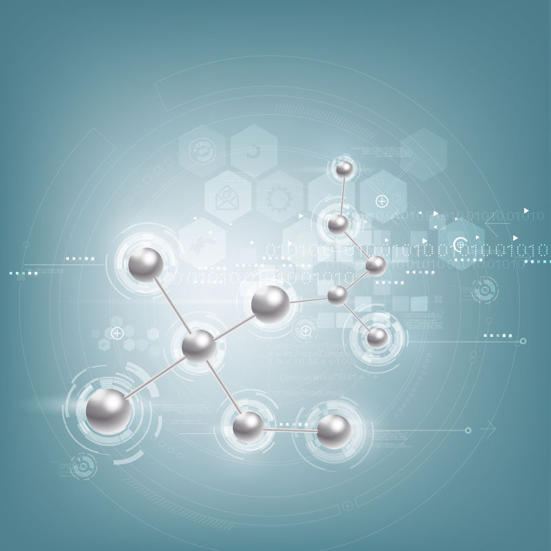 未来技术背景与网状金属球背景