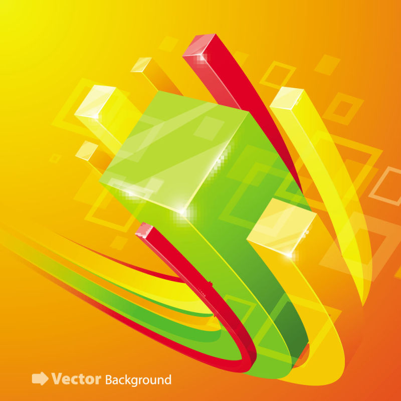 黄色的3D明亮背景