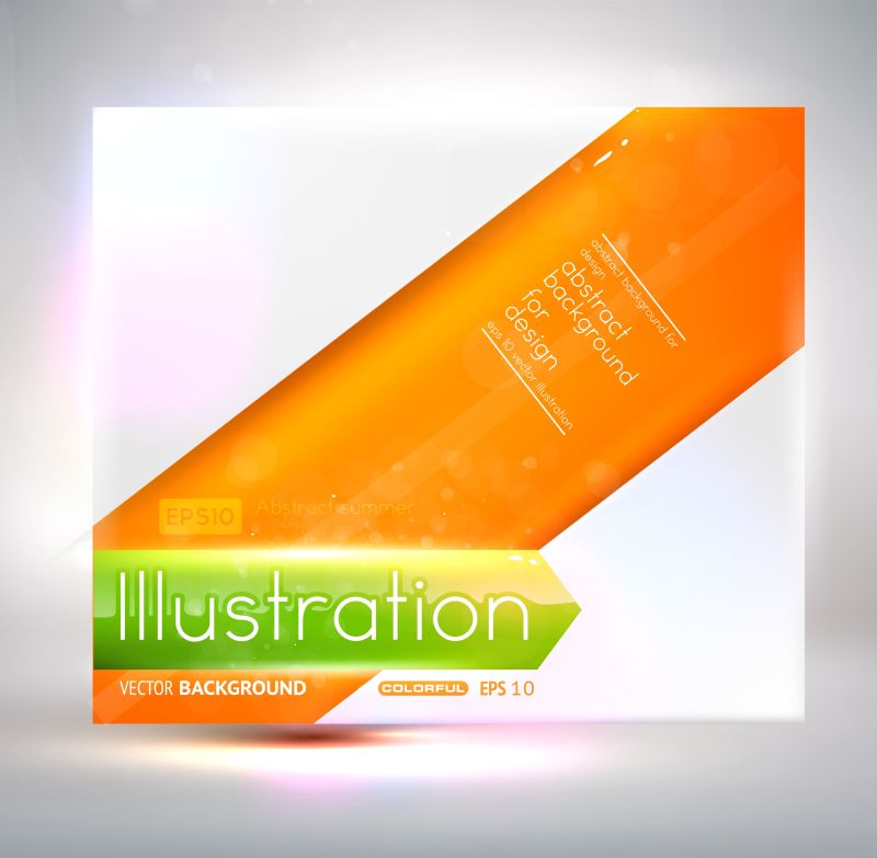 橙色和绿色矢量抽象背景