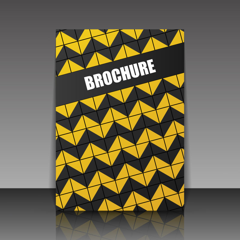 黄色波浪矢量宣传册设计样板