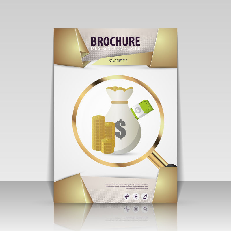 钱袋子矢量宣传册设计样板