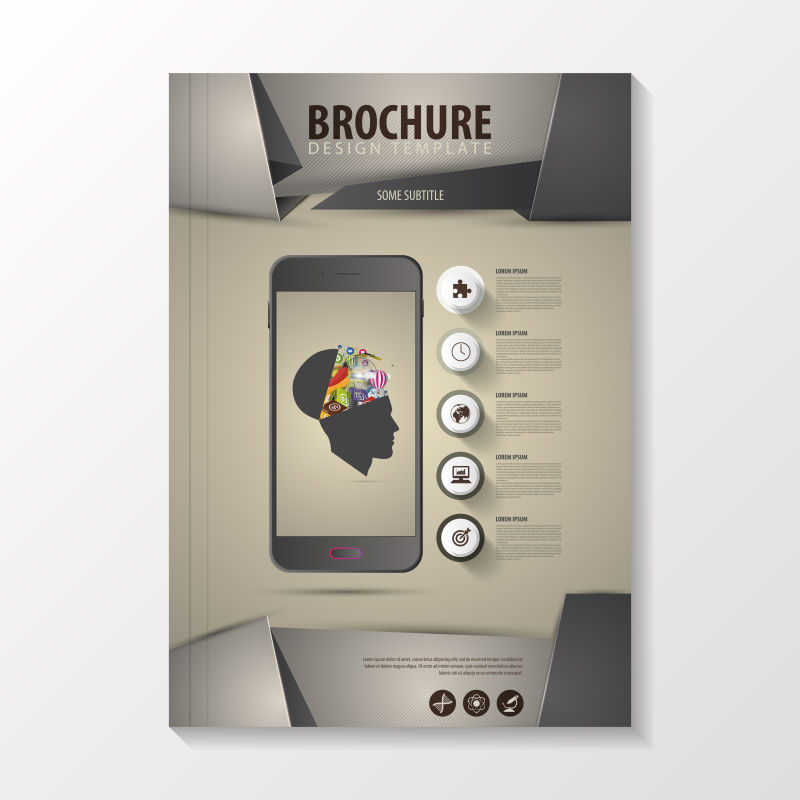 手机功能矢量宣传册设计