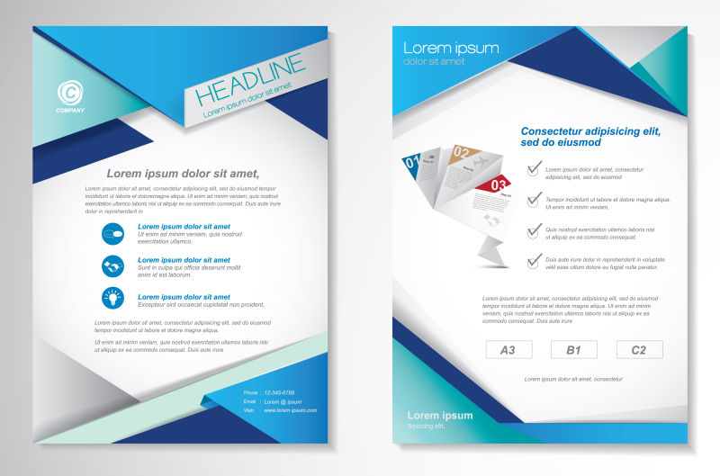 矢量的现代企业宣传册设计