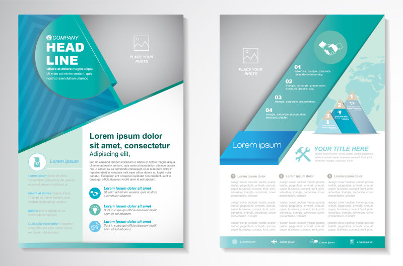 矢量的蓝色抽象图案宣传册