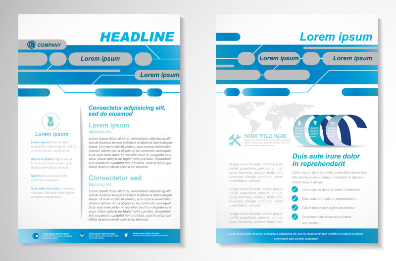 矢量蓝色现代企业宣传册