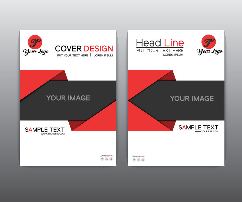 创意矢量红黑现代风格的宣传册设计