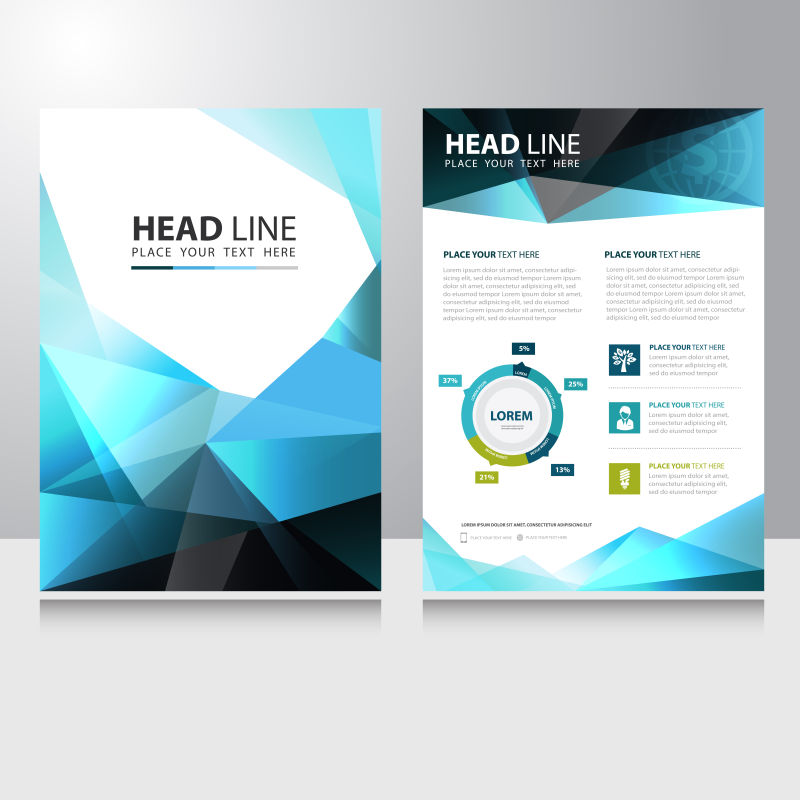 抽象几何风格的矢量现代画册版式设计