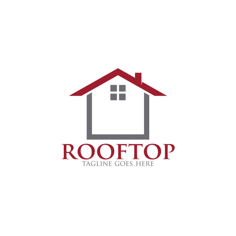 首页屋顶标志矢量插图