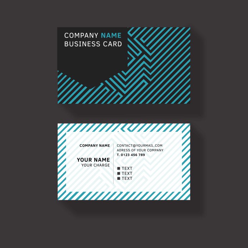 蓝色迷宫名片设计样板矢量图