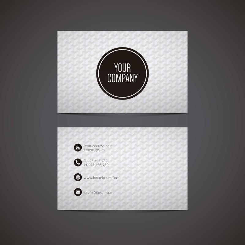 黑白色多面名片设计样板矢量图