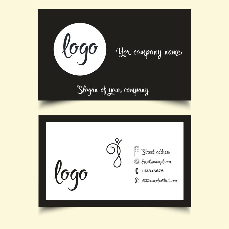 老式艺术文字图案名片设计