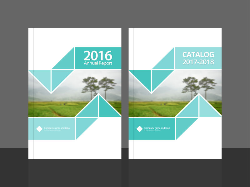 现代商业报告封面矢量设计