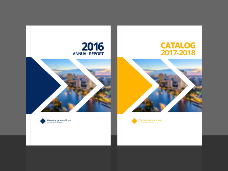 创意的企业年度报告封面矢量设计