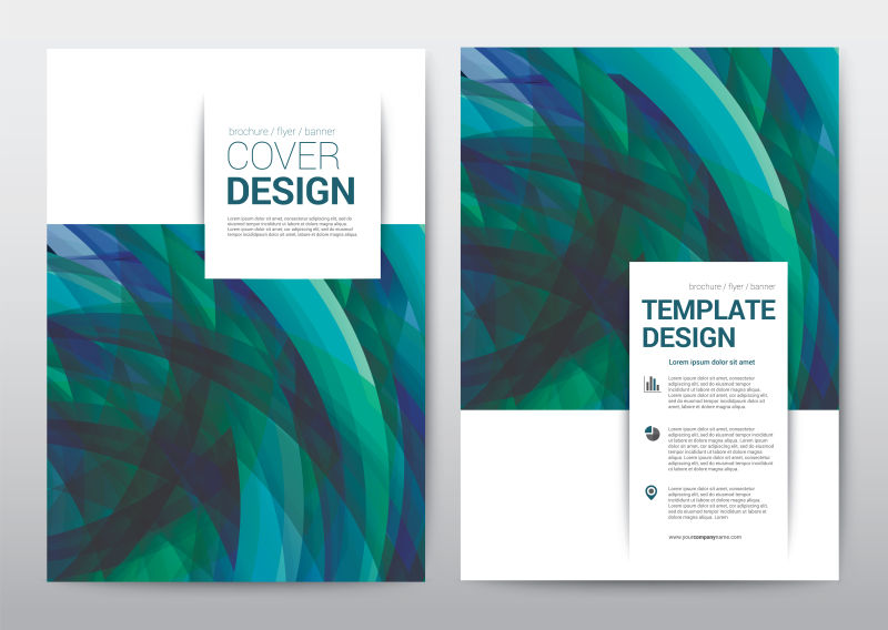 矢量的绿色抽象图案封面设计