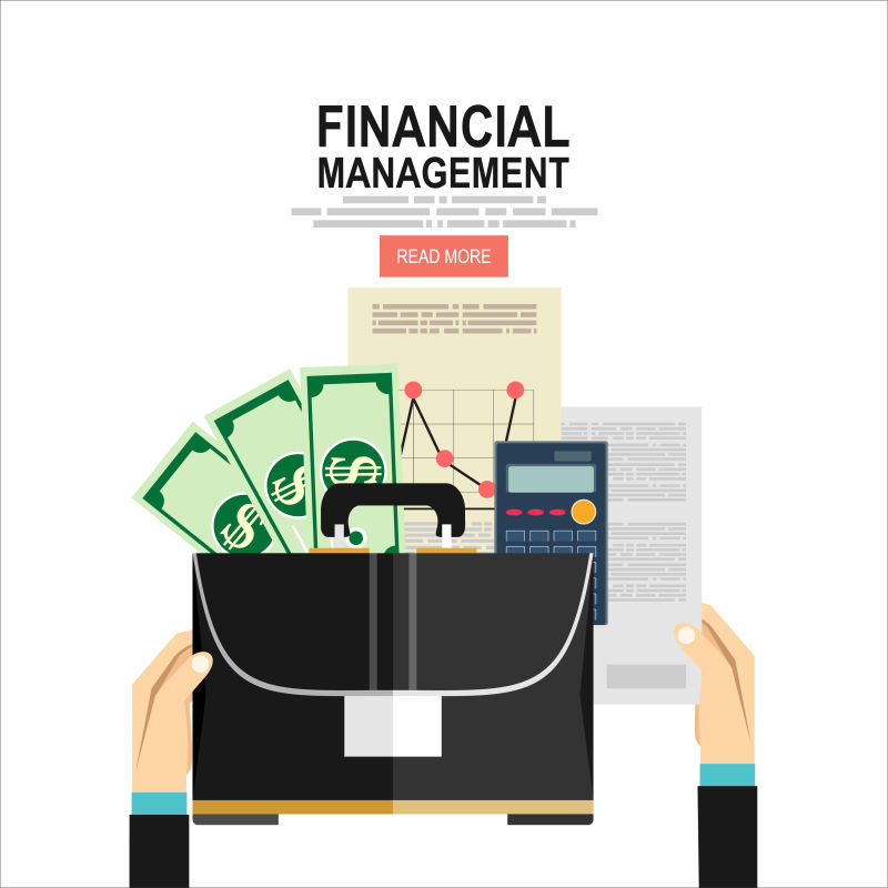 矢量金融管理概念的平面插图