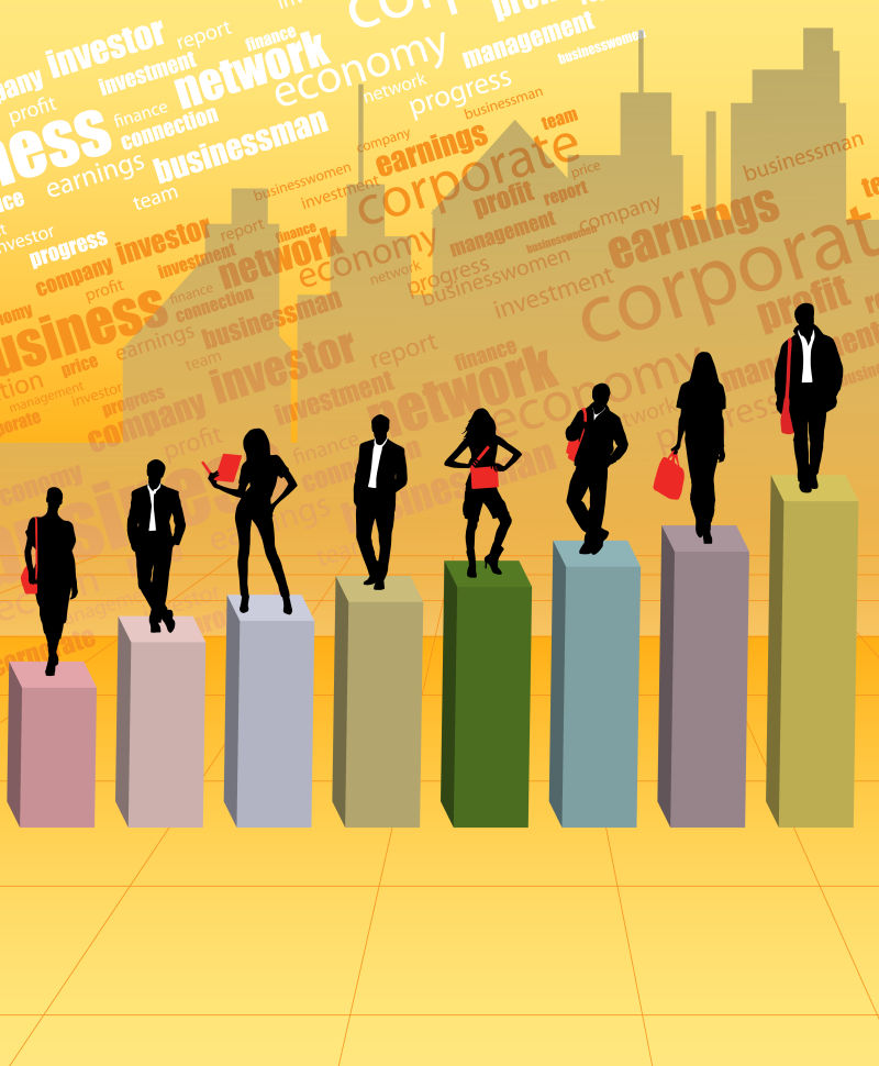 公司各个阶层的商业矢量图