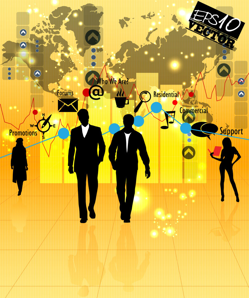 公司的各项业务商业矢量图