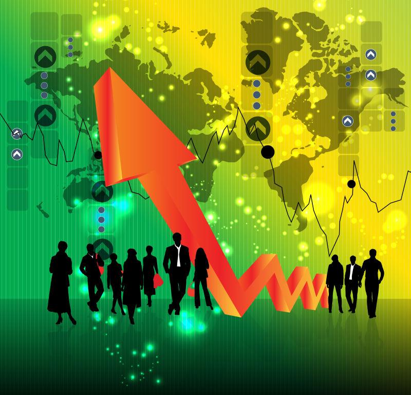 爆发式上涨商业矢量图