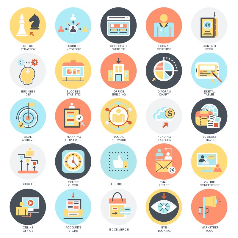 创意矢量现代平面风格的图标