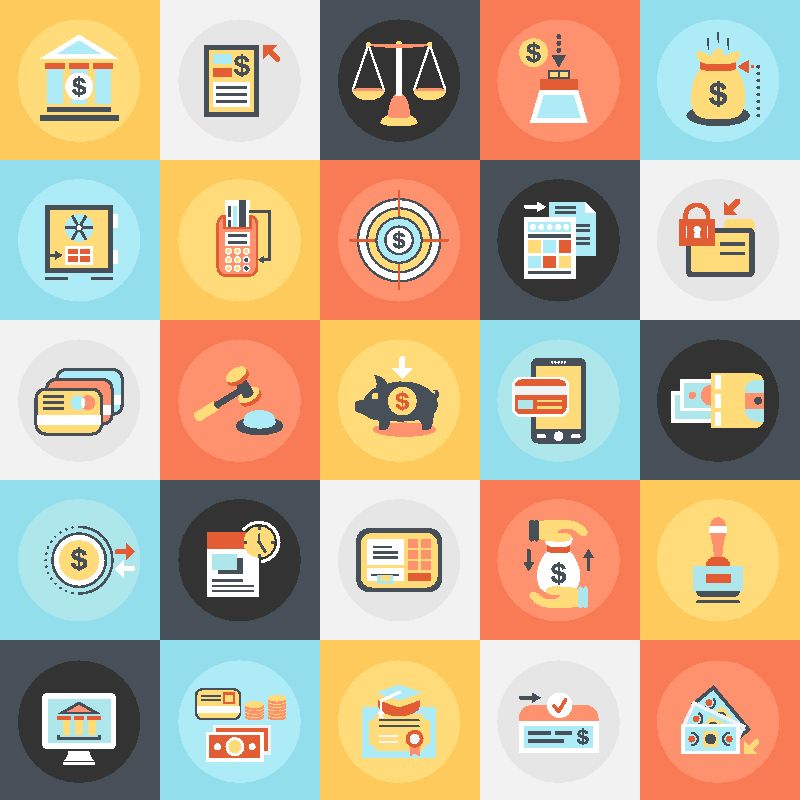 金融经济概念的创意矢量图标设计