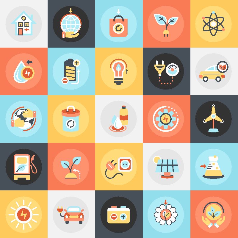 创意矢量生态保护概念的图标