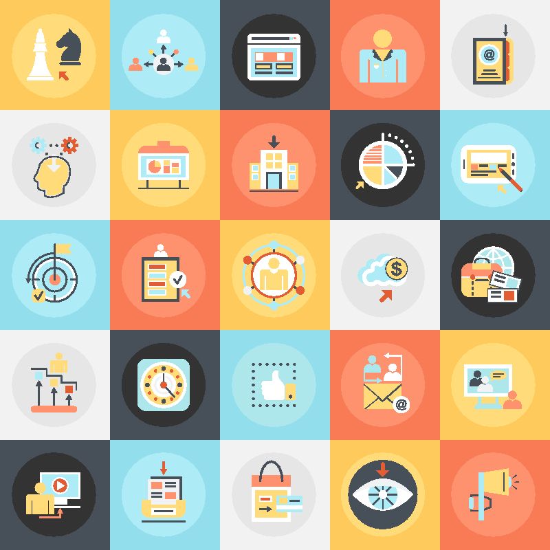 矢量市场营销概念的创意图标