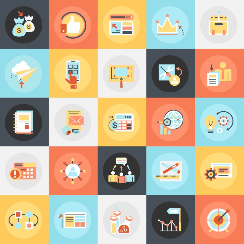 平面风格的创意矢量商业概念图标