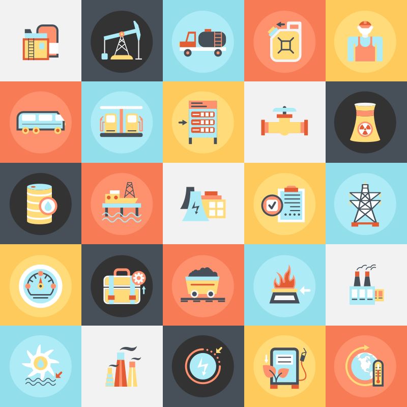 矢量发电厂概念的图标