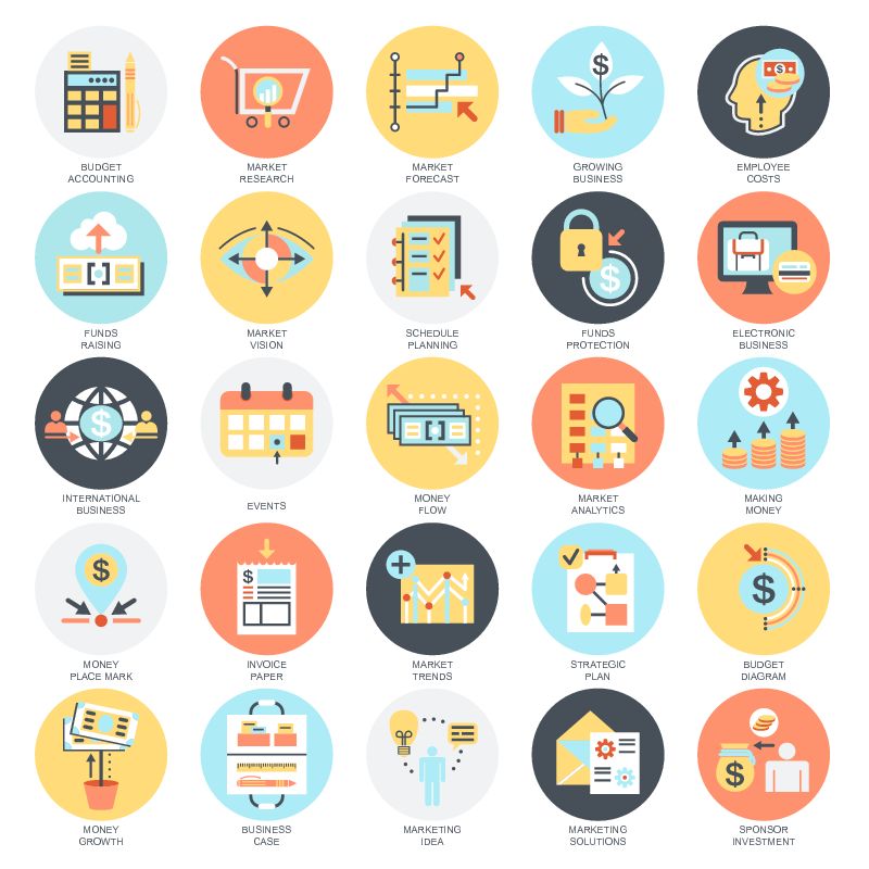 抽象金融概念的矢量图标设计