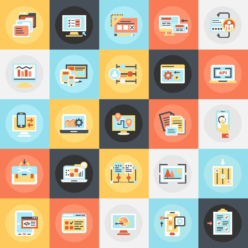 创意矢量网页设计概念的抽象平面图标