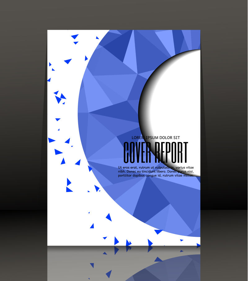 矢量蓝色和白色封面报告设计