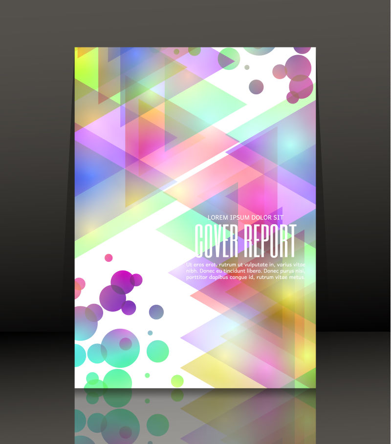 彩色丰富报告封面设计矢量