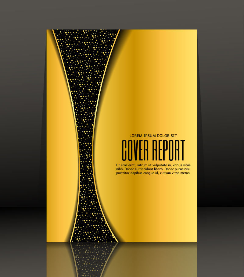 橙色和黑色矢量封面报告设计