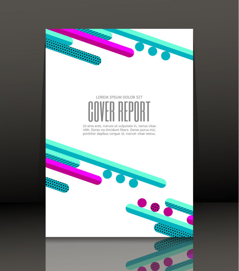 矢量彩色清晰封面报告设计商业