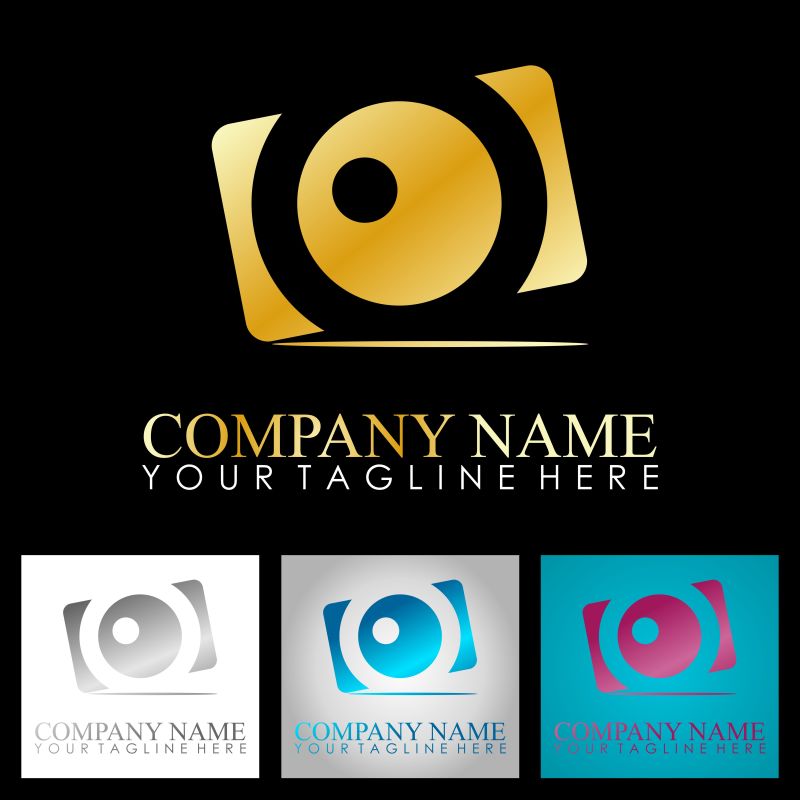 金色抽象公司标志矢量图