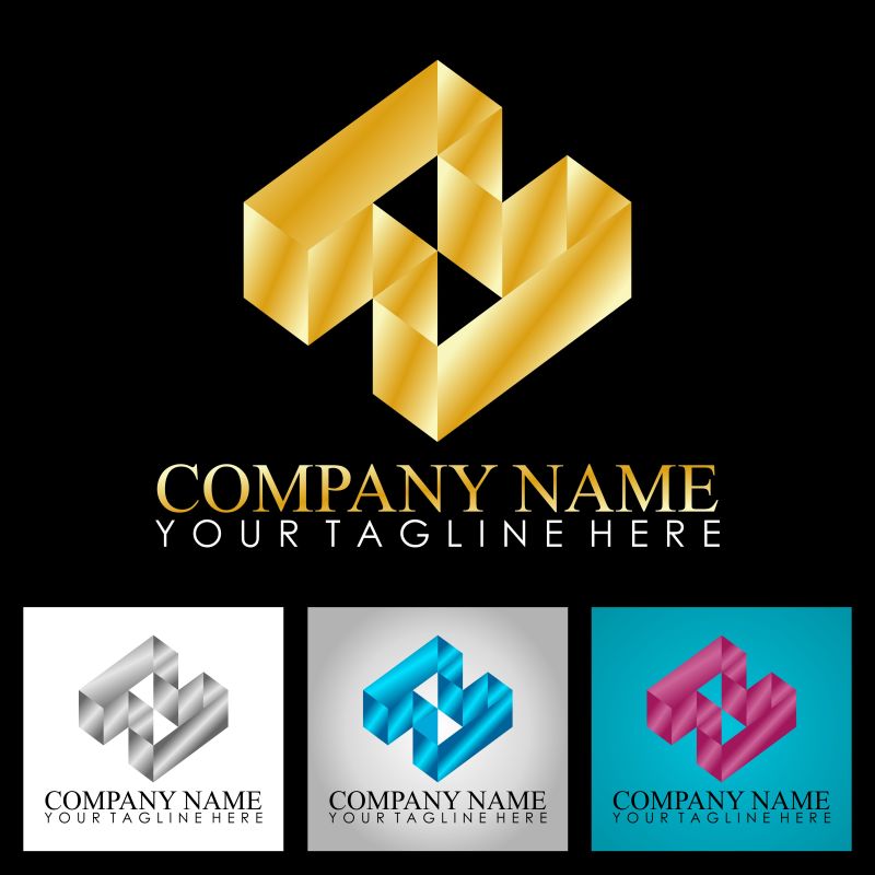 抽象的几何图形公司标志矢量图