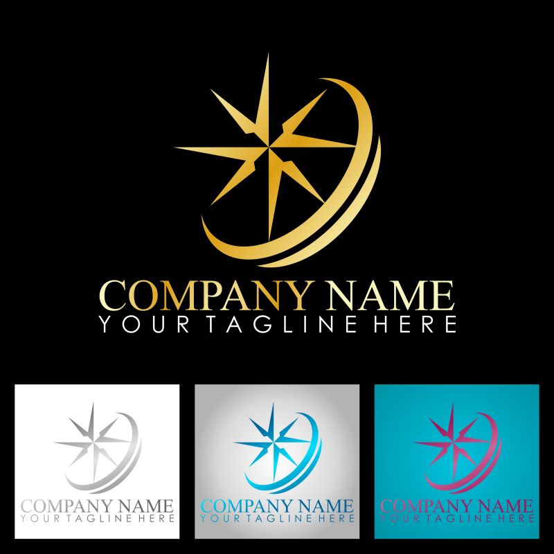 现代的抽象公司标志矢量图