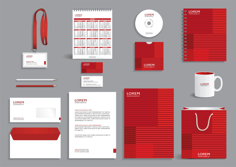 创意矢量红色现代宣传册设计