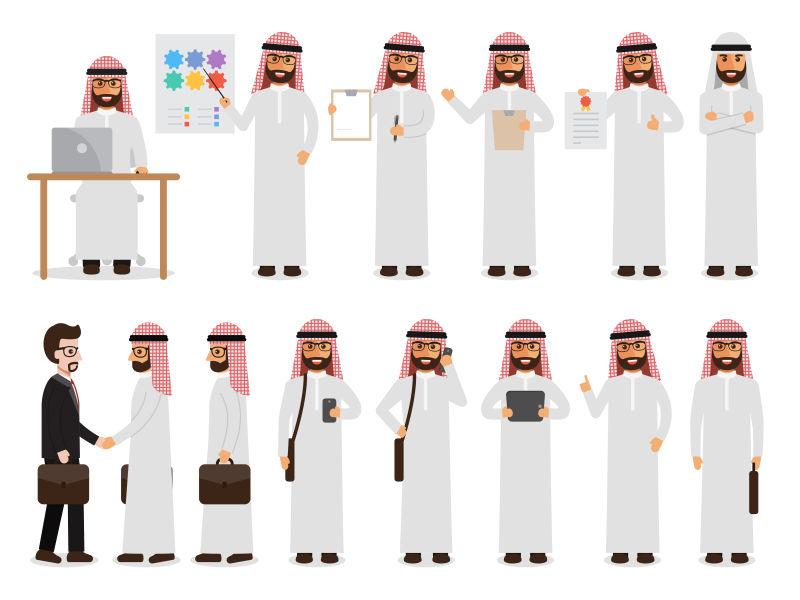 白人背景下的矢量人