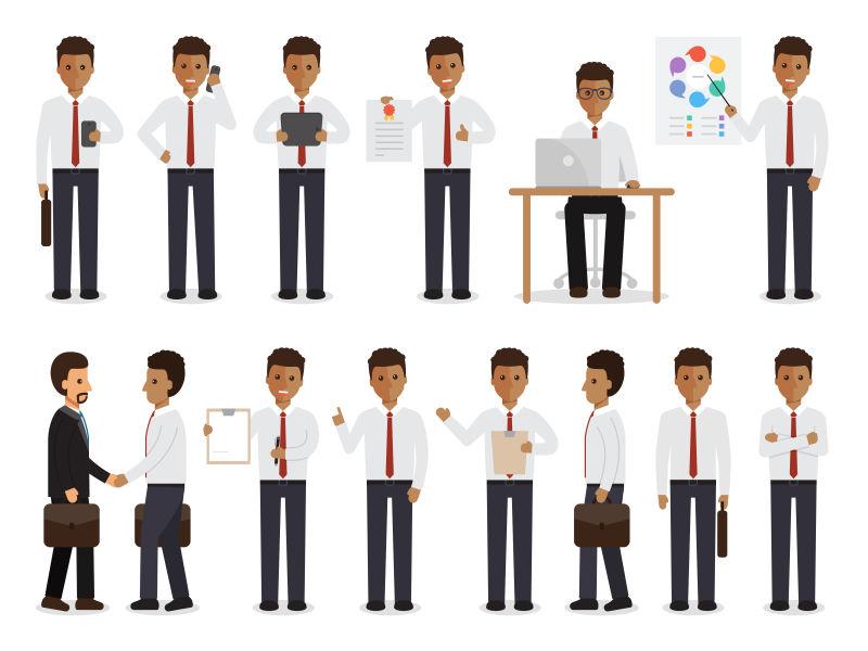 矢量黑人工作人员