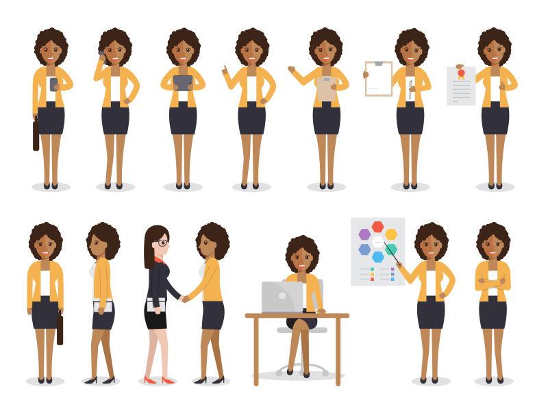 白色背景的黑人工作人员