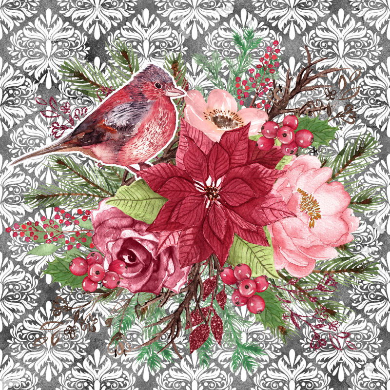 水彩花卉设计图