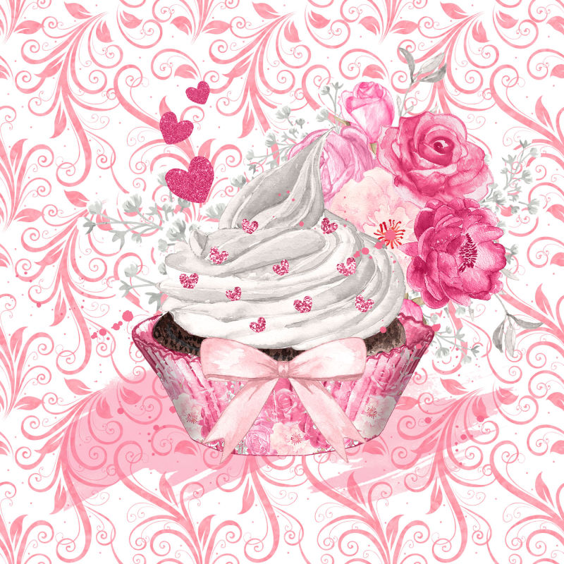 粉色情人节蛋糕背景