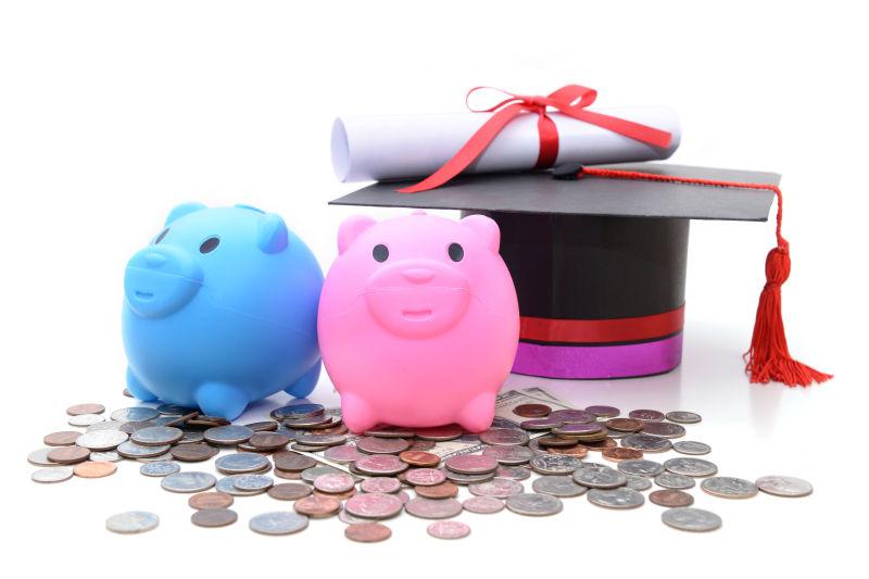 奖学金小猪存钱罐概念