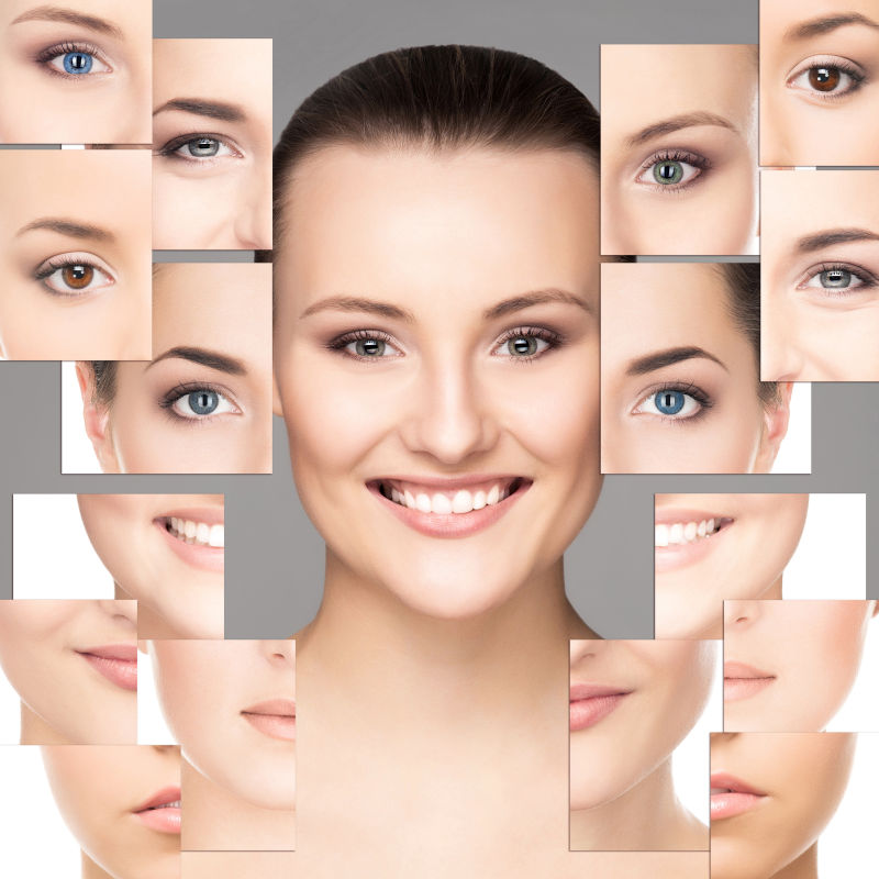 白皙肤质的美女面部肖像