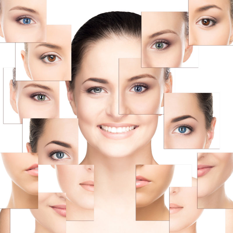 美女肖像与拼图