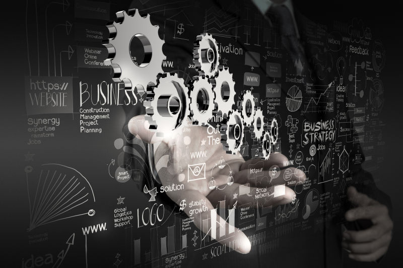 商人的手和虚拟数据