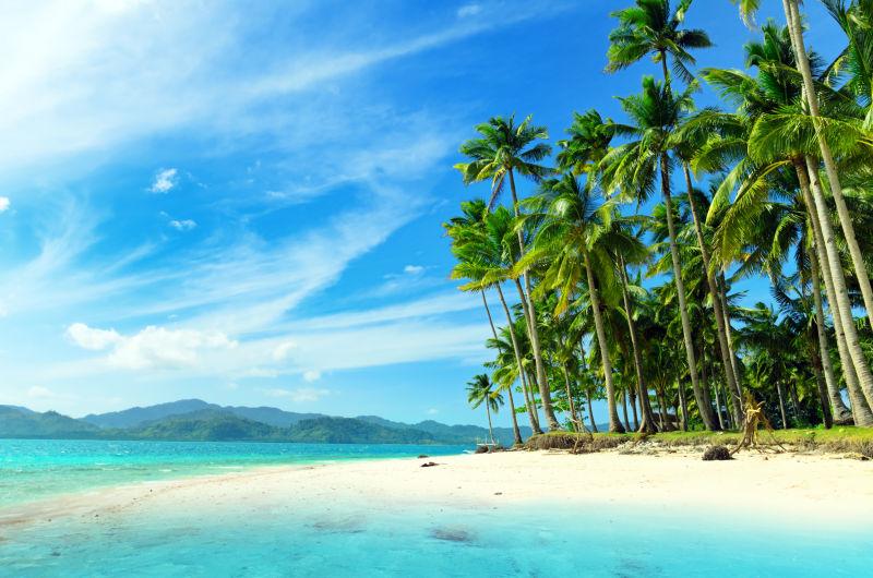 美丽的海景天空和大海