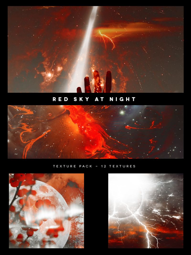 红色天空中的白色文理