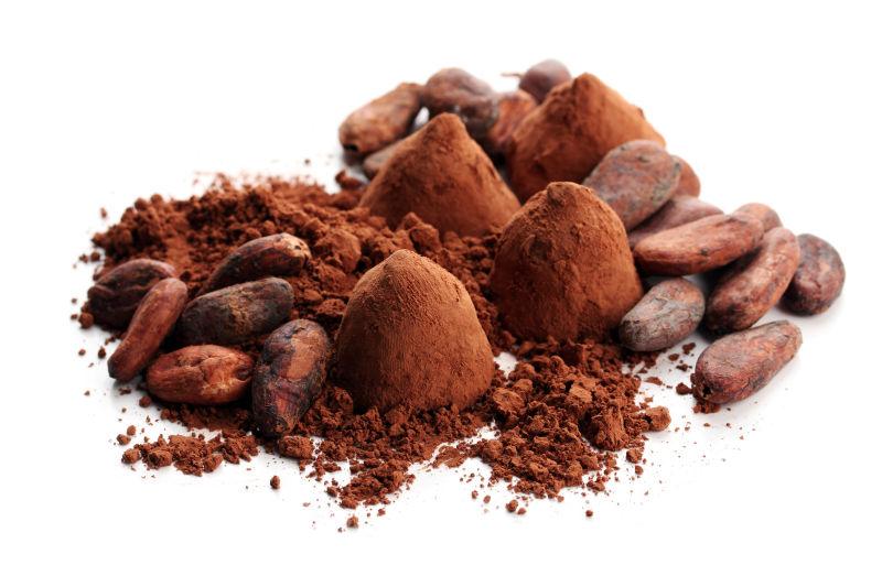 白色松露的巧克力可可